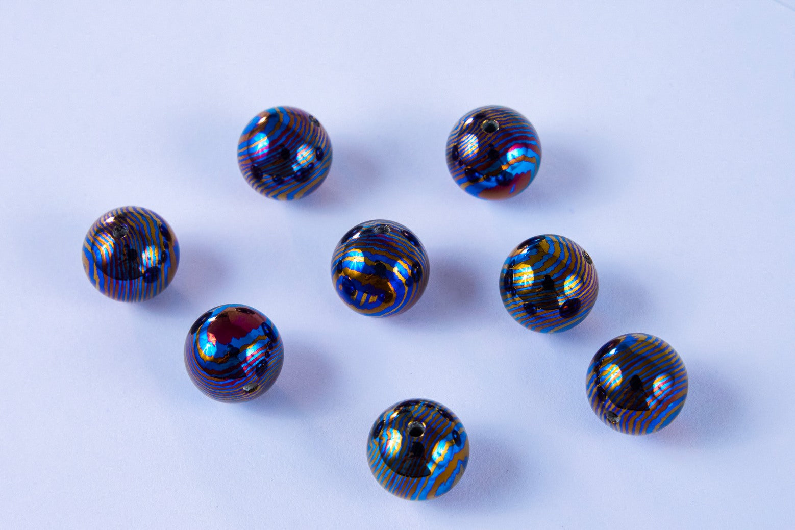 Titanium Damascus Bead Timascus round bead-Mokuti – yc-ti