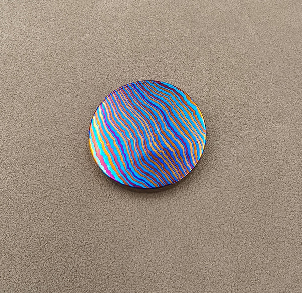 Titanium-Damuscus Timascus Worry Coin OD28.5mm * T2.5mm - Mokuti